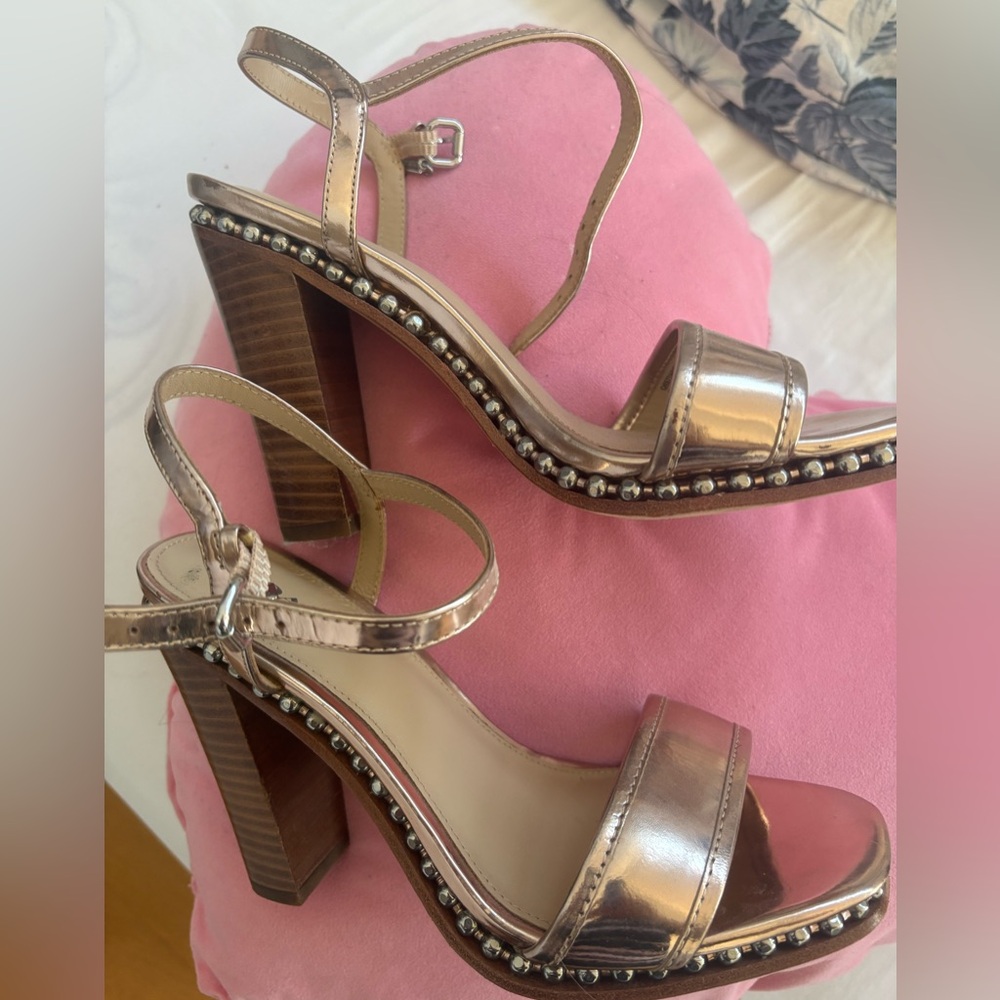 Coach Rose Gold Strappy Heels